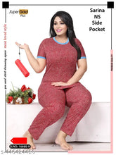 Premium quality printed nightwear set with pocket, ivanyas new nightsuit cordset in nighty style, Indian-origin